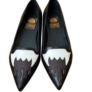 Strange Cvlt Cult Black Drac Flats Size 10 Vampire Fangs Dracula Halloween